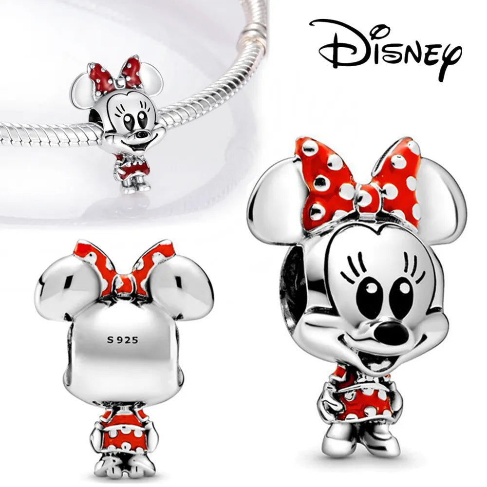 Disney Stitch Minnie Mouse Winnie Charms Silver Dangle And Bracelets